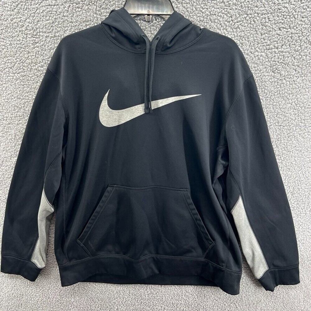 Nike Hoodie Mens Large Black Sweatshirt Therma Fit Active Performance Pullover